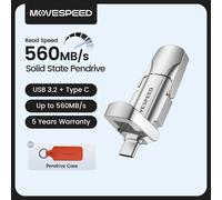 MOVESPEED USB 3.2 Solid State Pen Drive 520MB/s High Speed USB Type C Flash Drive 1TB 512GB 256GB 128GB USB Gen 2 Pendrive Flash 520Mbps Silver 2