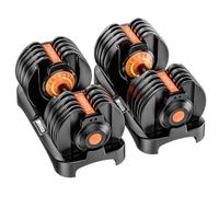 Moveta Adjustable Dumbbells Set of 2，Free Weights Dumbbells Set，Adjustable Dumbbell Set，52.5 lbs pair 105 lbs，15 in 1，for Men/Women Gym Equipment for Home Strength Training Equipment