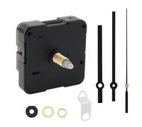 MovFlax Quartz Clock Movement Mechanism 21mm (0.82 inch) Shaft Length 13mm (1/2 Inch) Thread for Clock DIY/Repair with White Hands Pointer Set, Metal Hook (Black, 21 mm - for Faces 4-8mm Thick)