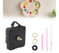 MovFlax Quartz Clock Movement Mechanism with 90mm/3.54 Inch Hands,5mm (3/16 Inch) Thread Length 13mm(1/2") Shaft Length Applicable Panel Thickness 1-3mm for Clock Repair/DIY (Pink Hands)