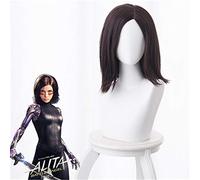 Movie Alita Battle Angel Cosplay Wigs Black Hair for Women Alita Hair Synthetic Wig Halloween Carnival Prop Costume Perucas