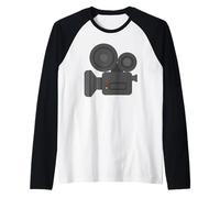 Movie Camera Costume Raglan Baseball Tee