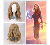 Movie Captain Marvel Coplay Wig Women Carol Danvers Blonde Wavy Synthetic Hair Wig Halloween Party Role Play Wig SI-224