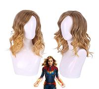 Movie Captain Marvel Coplay Wig Women Carol Danvers Brown Ombre Blond Wavy Synthetic Hair Halloween Costume Wigs SH-244