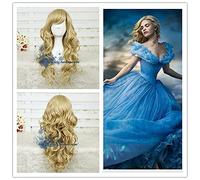 Movie Cinderella Cosplay Golden wig Lily James Gold wig Princess Role Play hair Costumes