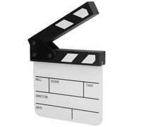 Movie Clap Board, Lightweight Acrylic Action Scene Clapper Board with Marker Pen, Hollywood Film Directors Clapper Board for Photography Studio Video Cut (Black and white