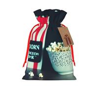 Movie Clapboard And Popcorn Print Christmas Drawstring Bags Xmas Candy Bags Reusable Party Gifts Wrapping Bags