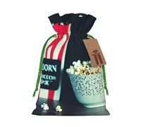 Movie Clapboard And Popcorn Print Christmas Drawstring Bags Xmas Candy Bags Reusable Party Gifts Wrapping Bags