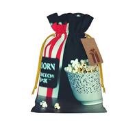 Movie Clapboard And Popcorn Print Christmas Drawstring Bags Xmas Candy Bags Reusable Party Gifts Wrapping Bags