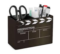 Movie Clapper Board Pen Holder PU Pencil Cup Desktop Organizer Case for Home Office