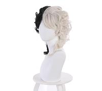 Movie Cruella Short Curly Wig Cosplay Costume Heat Resistant Synthetic Hair Cruella de Vil Women Carnival Party Wigs + Wig Cap