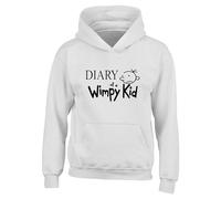 Movie Diary Themed Novelty Hoodie, Funny Sarcastic Cartoon World Book Day Wimpy Kid Gift For Boys Girls Unisex Hoodie (White, 12 Years)