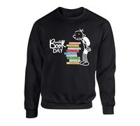 Movie Diary Themed World Book Day Jumper, Funny Wimpy Kid Gift For Boys Girls Reading Books Lover Unisex Kids Adults Sweatshirt (Black, 9 Years)