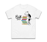 Movie Diary Themed World Book Day T-Shirt, Funny Wimpy Kid Gift for Boys Girls Reading Books Lover Unisex Kids Adults Tee Top (White, 7 Years)