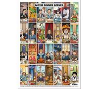Movie Dinner Scenes - Poster 16.5 x 23.4 in - Guess the film: Bon Appetite Edition | Kitchen Wall Art for Film Lovers