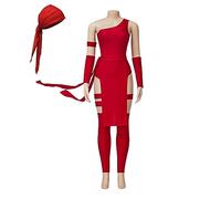 Movie Elektra Cosplay Costume Women's Sexy Red Battle Suit Superhero Elektra Natchios Costume Halloween Outfit (XS, red)