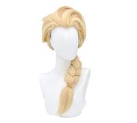 Movie Elsa Cosplay Light Blonde Braid Cosplay Wig +Wig Cap