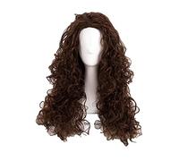Movie Film Character Bellatrix Lestrange Cosplay Wigs Long Brown Curly Heat Resistant Synthetic Hair Wig + Wig Cap