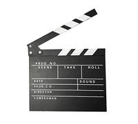 Movie Film Clap Board Clapper Board Slate Mini,Black English 20x20cm | Wood material,Transparent printing,easy writing and cleaning,20x20cm,for movies,TV plays,live,advertisement,studio