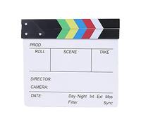 Movie Film Clap Board Clapper Board Slate Mini for TV,Multi-color 20x20cm | Wood material,Transparent printing,easy writing and cleaning,20x20cm,for movies,TV plays,live,advertisement,studio