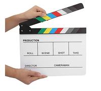 Movie Film Clapboard Clapper Board with Erasable Pen Directors Photography Studio Video TV Clapperboard Acrylic Director Scene Clapperboard TV Movie Action Film Cut Prop (Color whiteboard PAV1CWE3)