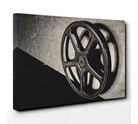 Movie Film Reel (2) Canvas Print | Gallery Wrapped 30mm Frame Wall Art | 30x20 inches | Ready to Hang | Retro Movie Picture | Living Room Bedroom Lounge Office