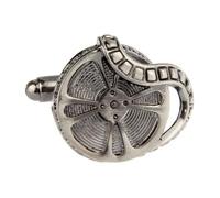 Movie Film Reel Cufflinks, Stylish Gift for Cinema Lovers and Film Enthusiasts, M, Brass, no gemstone