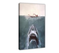 Movie Jaws 2 Poster Canvas Poster Wall Art Decor Print Picture Paintings for Living Room Bedroom Decoration Frame: 12x18inch(30x45cm)