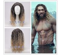 Movie Justice League Aquaman Wig Aquaman Role Play Hair Comic Cosplay Momoa Wig Carnival Hair for Men Adult Cosplay Props