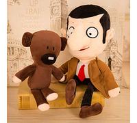 Movie Mr. Bean Plush Toy Lifelike Mr. Bean and Teddy Bear Sets Cute Plush Pillow Stuffed Toys For Kids Birthday Gift 40cm A Pair