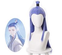 Movie Nezha Nuzar Nalakuvara Cosplay Wig Long Straight Purple Heat Resistant Synthetic Hair Costume Role Play Wigs+wig Cap