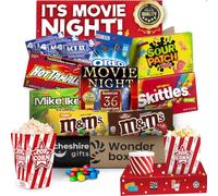 Movie Night Basket Gift Set - with Candy Variety Pack, Movie Trays, Movie Snacks & Popcorn Set - Gift Baskets For Families by Cheshire Gifts