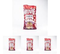 Movie Night In Sweet Popcorn Sharing Bag - 250g | Vegan & Gluten-Free Snack | Big Value Bag for Sweet Cravings, Family Time & Everyday Treats | Natural Ingredients, Made in the UK (Pack of 4)