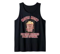 Movie Night Popcorn Required Pants Optional Funny Tank Top