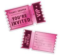 Movie pink VIP Party Invitations，VIP Movie Night，Birthday Party Invitations，VIP Ticket Party Invitation，Party Invites Supplies Favors，15 Cards With 15 Envelopes