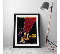 Movie Poster Pulp Fiction Red Black Framed Wall Art Picture Print - A2 - Black Frame