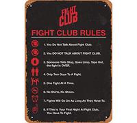 Movie Poster Retro Metal Sign Fight Club Rules Wall Art Decor Tin Sign-8X12Inch