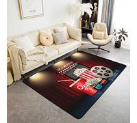 Movie Theater Theme Area Rug 100x150cm Vintage Cinema Ticket Living Room Rugs for Boys Teens,Ceremony Photo Photography Indoor Floor Mat Home Theater Decor Decorative Rug Mat Non Slip,Playroom