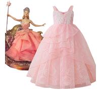 Movie Wicked Glinda Elphaba Costumes Girl Pink Witch Glinda Tulle Girls Dress Children Birthday Party Halloween Carnival Dresses pink 3pcs
