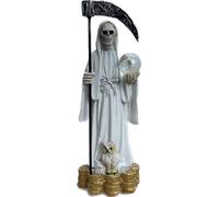 Moviebros Santa Muerte White 5" Inch Tall Statue Holy Death Grim Reaper Skull Home Decor