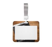 Movies Clapperboard Pattern Print Horizontal Card Badge Holder Appropriate for Teachers Students Doctors Office Staff