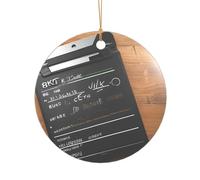 Movies Clapperboard Pattern Print Wedding Gift Ideas for Couples, A Just Married Acrylic Christmas Tree Ornament