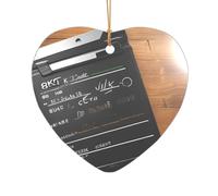 Movies Clapperboard Pattern Print Wedding Gift Ideas for Couples, A Just Married Acrylic Christmas Tree Ornament