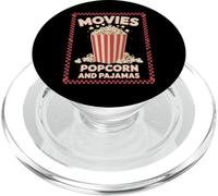 Movies Popcorn And Pajamas Funny Retro Theater Snack Night PopSockets PopGrip for MagSafe