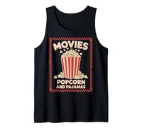 Movies Popcorn And Pajamas Funny Retro Theater Snack Night Tank Top