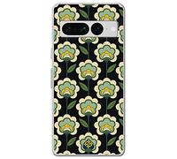 Movilshop Case for [ Google Pixel 7 Pro ] Retro Drawings [ Green Plant - Retro ] Transparent Flexible Silicone Case Cover Gel for Smartphone