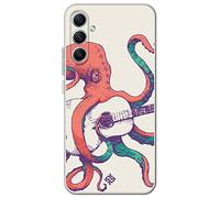 Movilshop Case for [ Samsung Galaxy A34 5G ] Music Design [ Octopus Playing Guitar ] Transparent Flexible Silicone Gel Case Cover for Smartphone