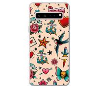 Movilshop Case for [ Samsung Galaxy S10 5G ] Drawing Trends [ Classic Tattoos ] Transparent Flexible Silicone Case Cover Gel for Smartphone