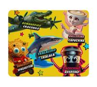 MOVILSHOP Italian Brainrot Mouse Mat - Fun and Original Pop Style Design - Soft Textile Surface and Non-Slip Base - Yellow - Size 21.8 × 18 cm Ideal for Office, Study