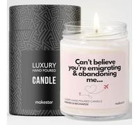 Moving Abroad Gifts - Luxury Soy Wax Candle - Vanilla, Jasmine, Sugared Almond - Makester